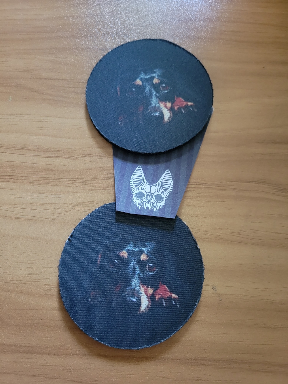 💀NEW💀Hand Crafted Black Dachshund 2pc Car Coaster Set